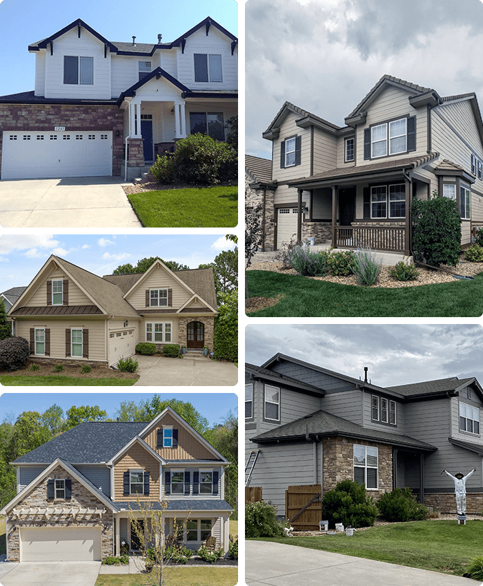 Denver painters Accent Painting exterior repaint project collage Denver metro homes