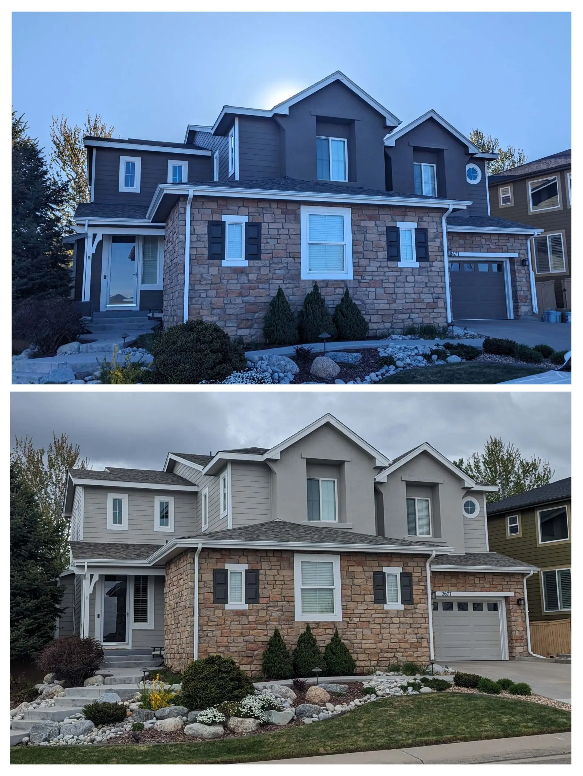 Denver painters Accent Painting before and after exterior repaint
