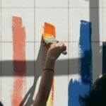 Various type of paint finishes on the wall