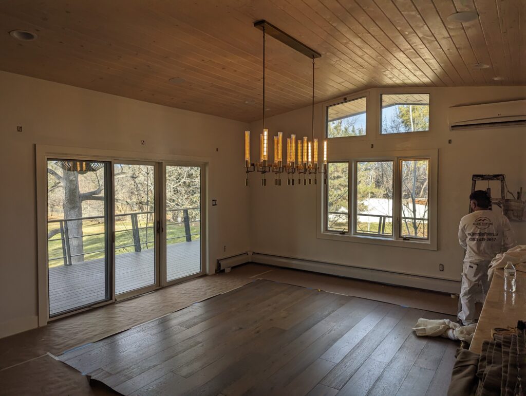 Freshly painted home living room with hardwood floors